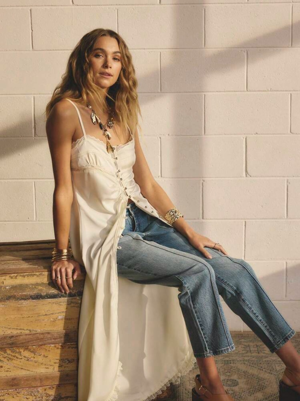 H&M Satin Single Breasted Slip Dress Camisole Tunic Size Medium